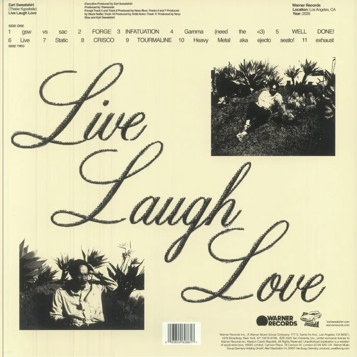 Back cover — EARL SWEATSHIRT — Live Laugh Love