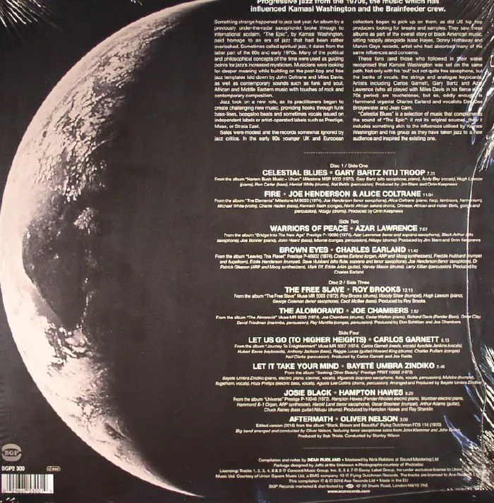 Back cover — VARIOUS — Celestial Blues: Cosmic Political & Spiritual Jazz 1970 To 1974
