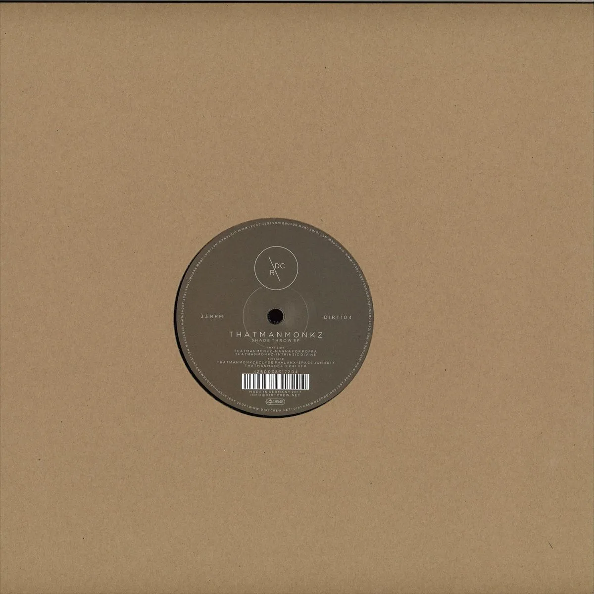 Back cover — Thatmanmonkz — Shade Throw Ep