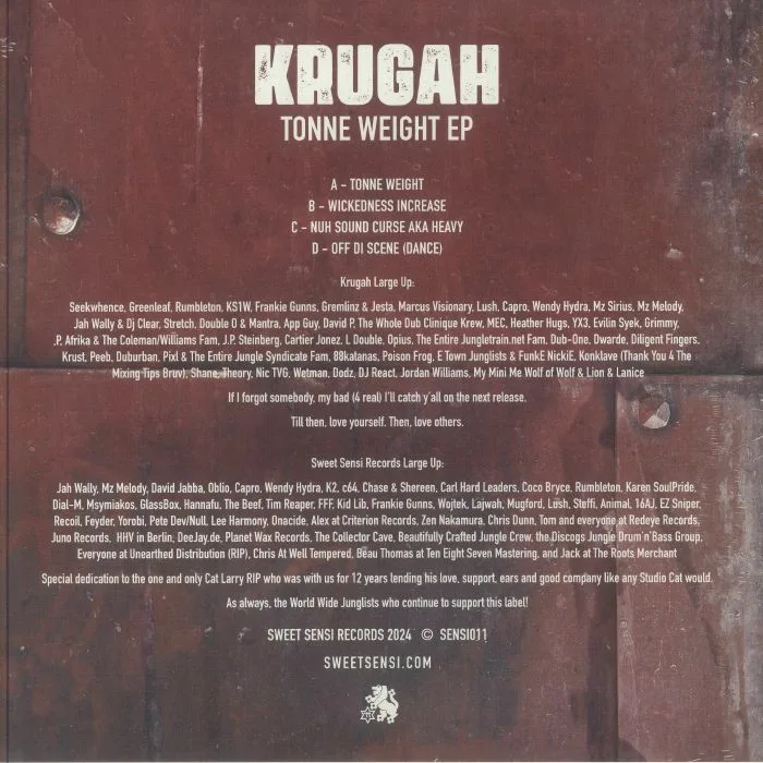 Back cover — KRUGAH — Tonne Weight EP