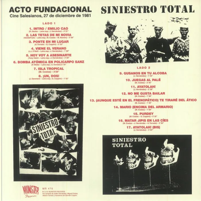 Back cover — SINIESTRO TOTAL — Acto Fundacional