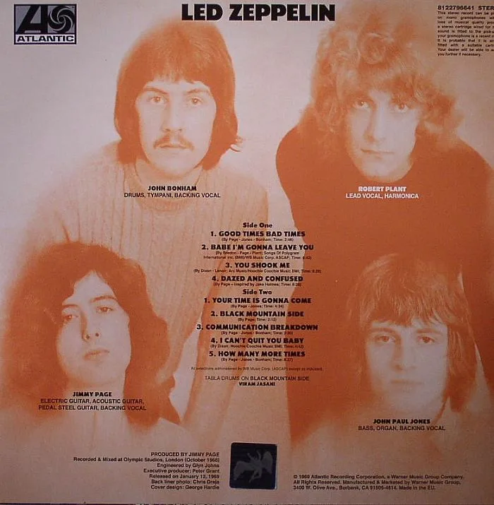Back cover — LED ZEPPELIN — Led Zeppelin I (remastered)