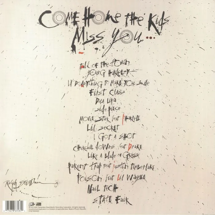Back cover — Jack HARLOW — Come Home The Kids Miss You