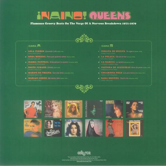 Обратная сторона обложки — VARIOUS — Naino Queens: Flamenco Groovy Beats On The Verge Of A Nervous Breakdown 1971-1979