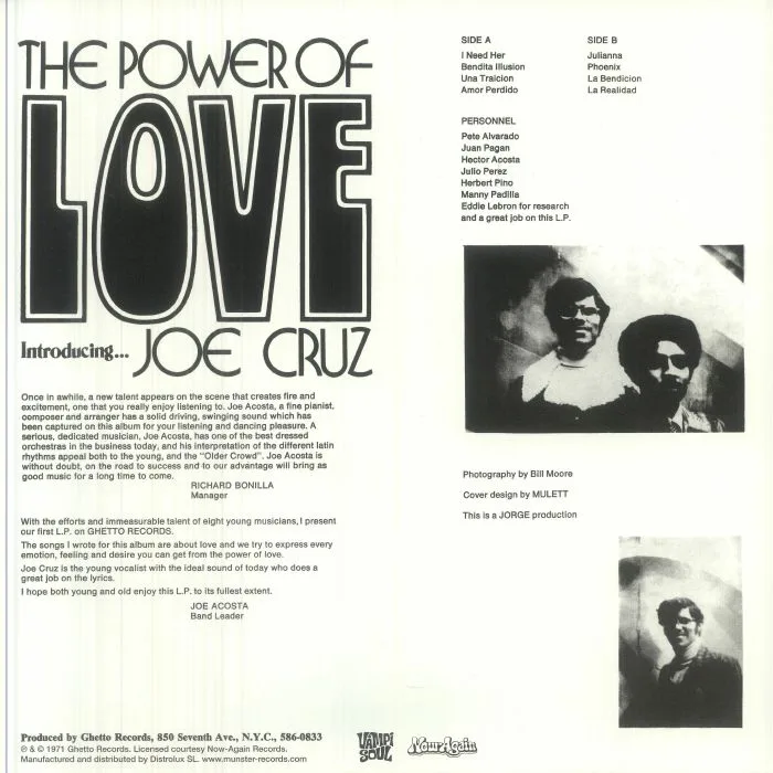 Back cover — Joe ACOSTA — The Power Of Love (reissue)