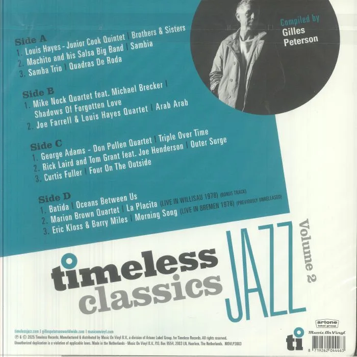 Back cover — Gilles PETERSON / VARIOUS — Timeless Jazz Classics Vol 2 (50th Anniversary Edition)