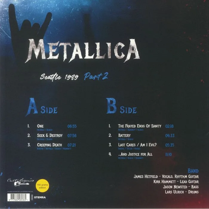 Обратная сторона обложки — METALLICA — Seattle 1989 Part 2: Live Radio Broadcast