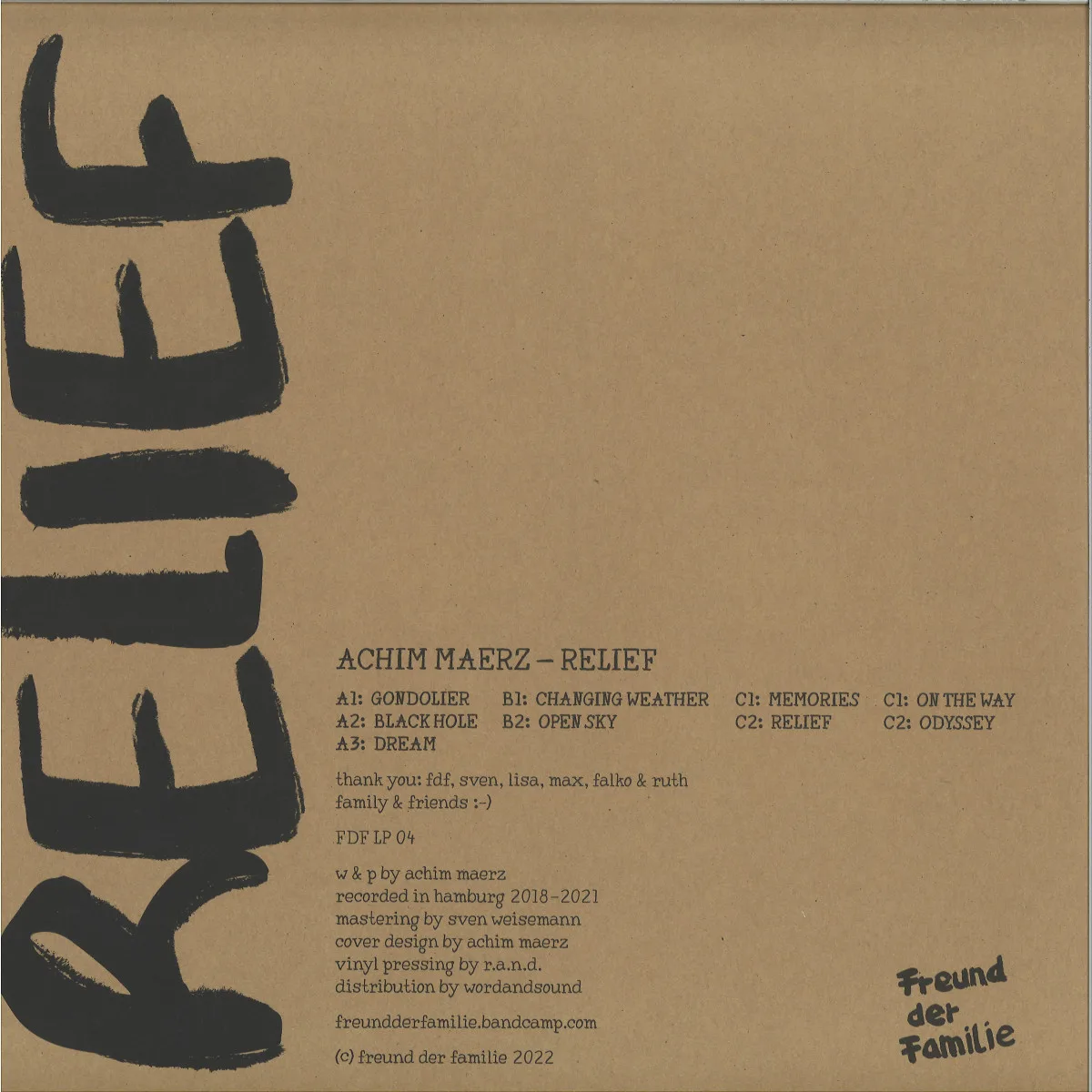 Back cover — Achim Maerz — Relief 2x12"