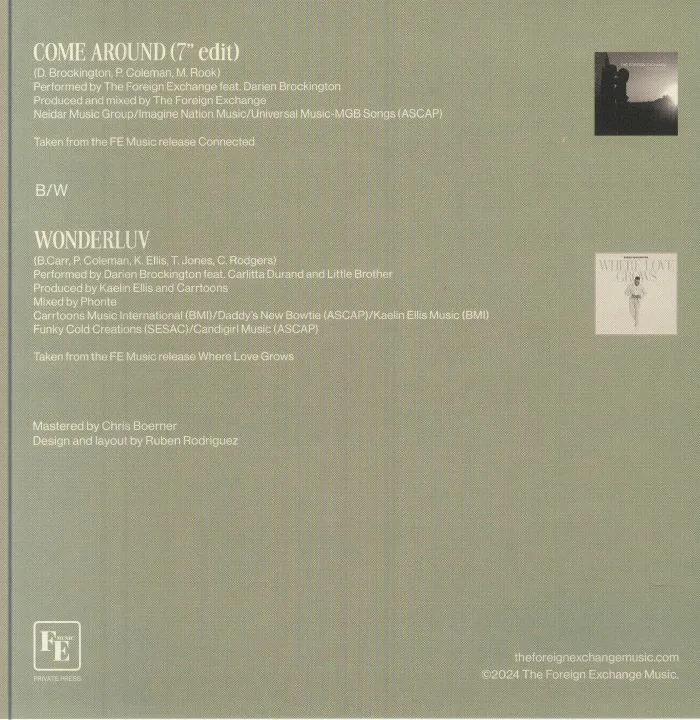 Back cover — The FOREIGN EXCHANGE / DARIEN BROCKINGTON — Come Around