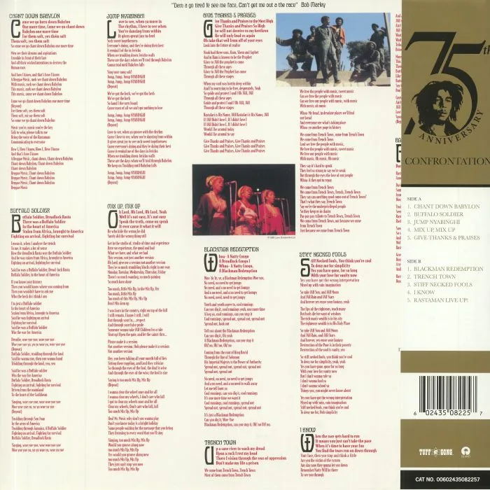 Обратная сторона обложки — Bob MARLEY & THE WAILERS — Confrontation (Bob Marley 75th Anniversary Edition) (half speed remastered)