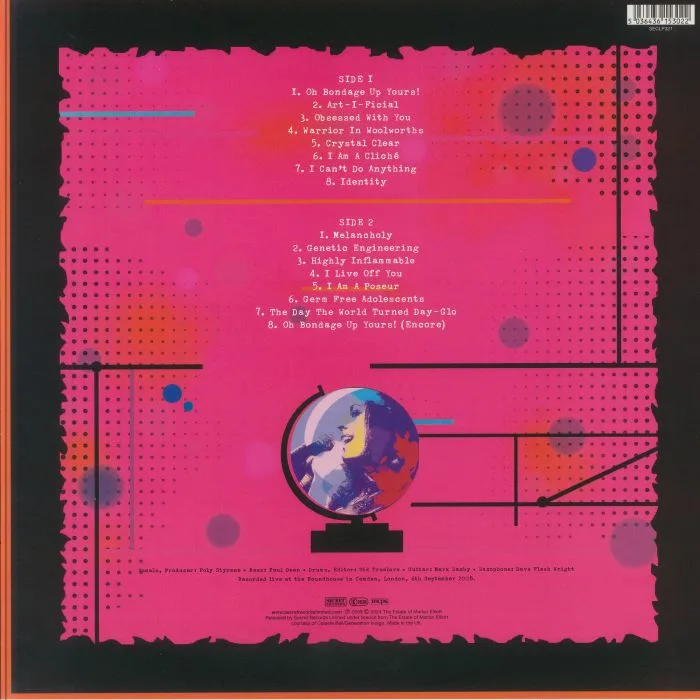 Back cover — X RAY SPEX — Live At The Roundhouse (reissue)
