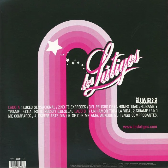 Back cover — LOS LATIGOS — Hombre (reissue)