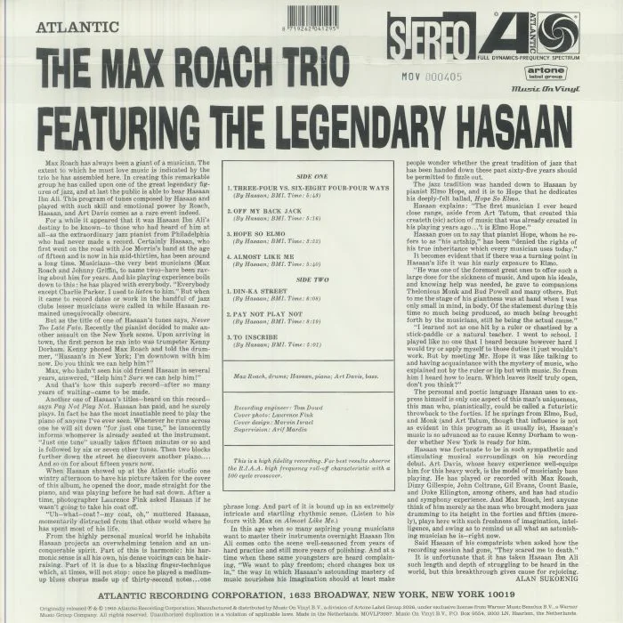 Back cover — The MAX ROACH TRIO — Max Roach Trio feat The Legendary Hasaan