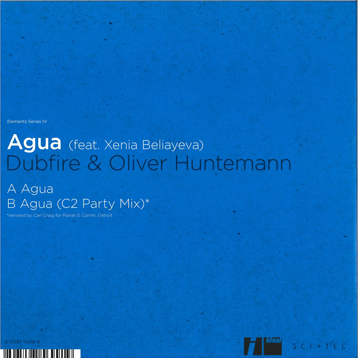 Обратная сторона обложки — Dubfire & Oliver Huntemann Feat Xenia Beliayeva — Agua