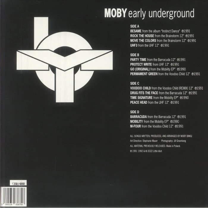 Обратная сторона обложки — MOBY — Early Underground (reissue)