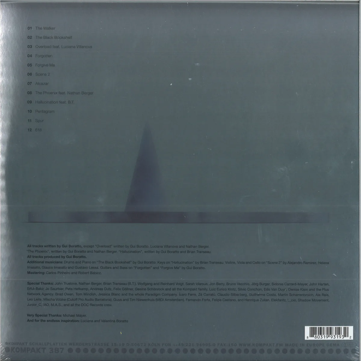 Back cover — Gui Boratto — Pentagram LP 2x12"