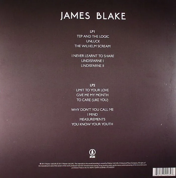 Обратная сторона обложки — James BLAKE — James Blake