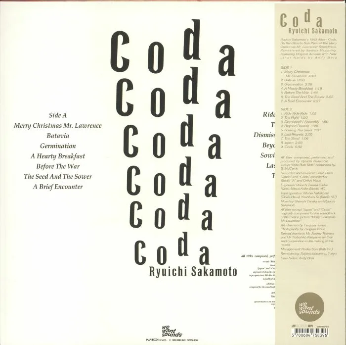 Back cover — Ryuichi SAKAMOTO — Coda (remastered)