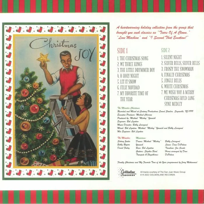 Обратная сторона обложки — The MIRACLES — A Soulful Christmas