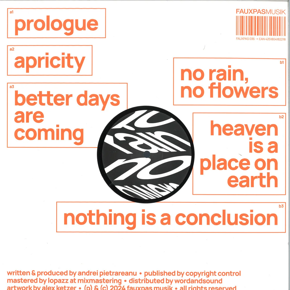Обратная сторона обложки — St. Andrew — No Rain, No Flowers EP