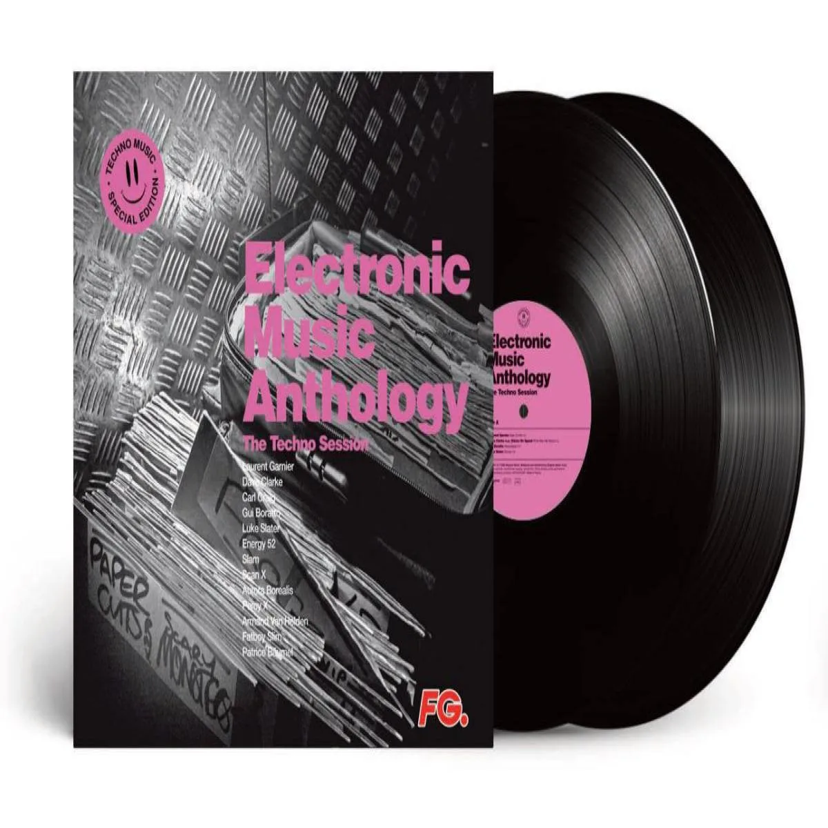 Лицевая сторона обложки — VARIOUS — ELECTRONIC MUSIC ANTHOLOGY - THE TECHNO SESSION LP 2x12"