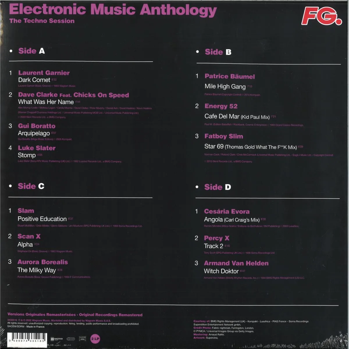 Back cover — VARIOUS — ELECTRONIC MUSIC ANTHOLOGY - THE TECHNO SESSION LP 2x12"