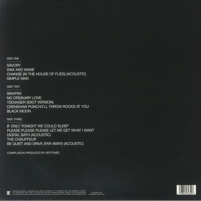 Обратная сторона обложки — DEFTONES — B Sides & Rarities (remastered)