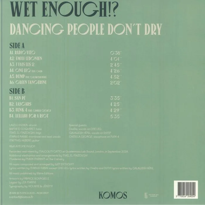 Обратная сторона обложки — WET ENOUGH — Dancing People Don't Dry
