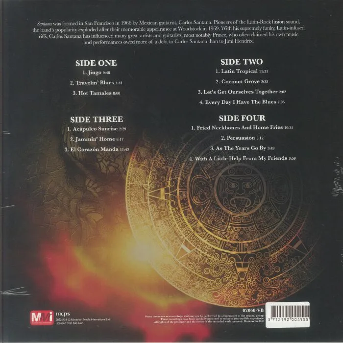 Back cover — SANTANA — Jingo (reissue)