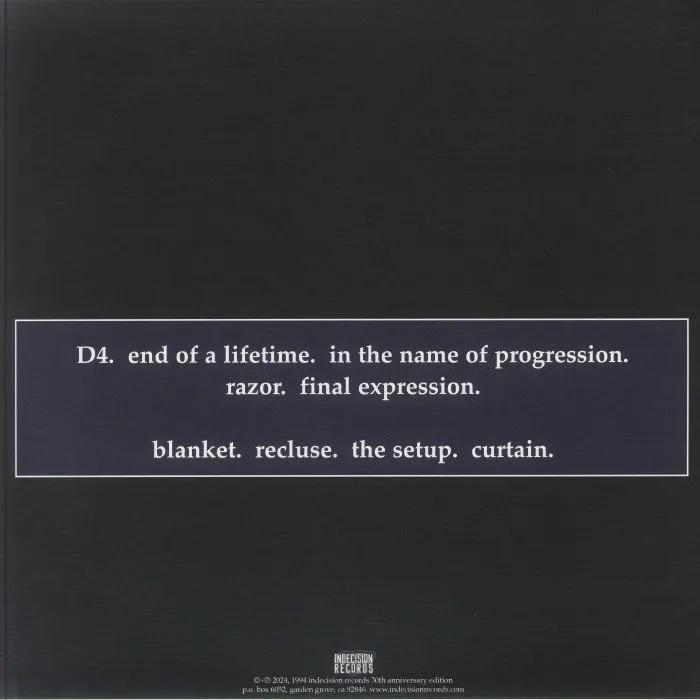 Обратная сторона обложки — UNBROKEN — Life Love Regret (30th Anniversary Edition)