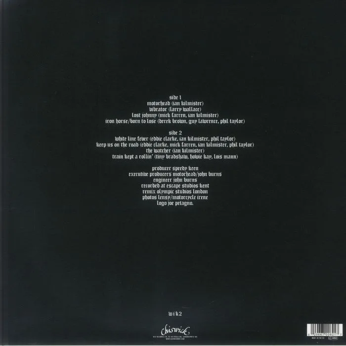 Обратная сторона обложки — MOTORHEAD — Motorhead (50th Anniversary Edition)