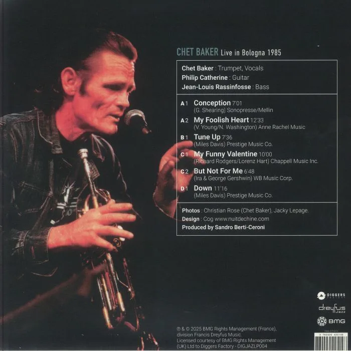 Back cover — Chet BAKER — Live In Bologna 1985