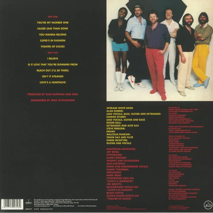 Обратная сторона обложки — AVERAGE WHITE BAND — Cupid's In Fashion (reissue)
