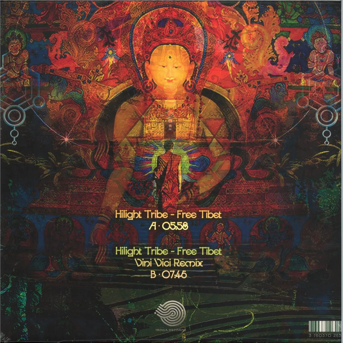 Back cover — Highlight Tribe — Free Tibet (Vini Vici Remix)