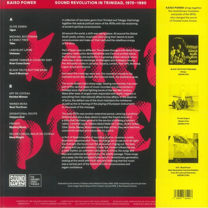 Обратная сторона обложки — VARIOUS — Kaiso Power: Sound Revolution In Trinidad 1970-1980