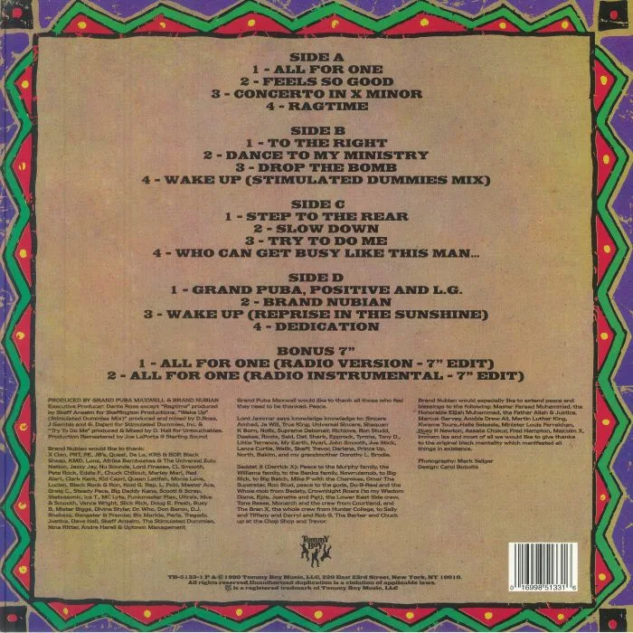 Back cover — BRAND NUBIAN — One For All (30th Anniversary Edition)