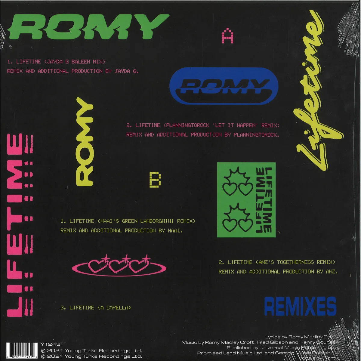 Back cover — Romy — LIFETIME - REMIXES