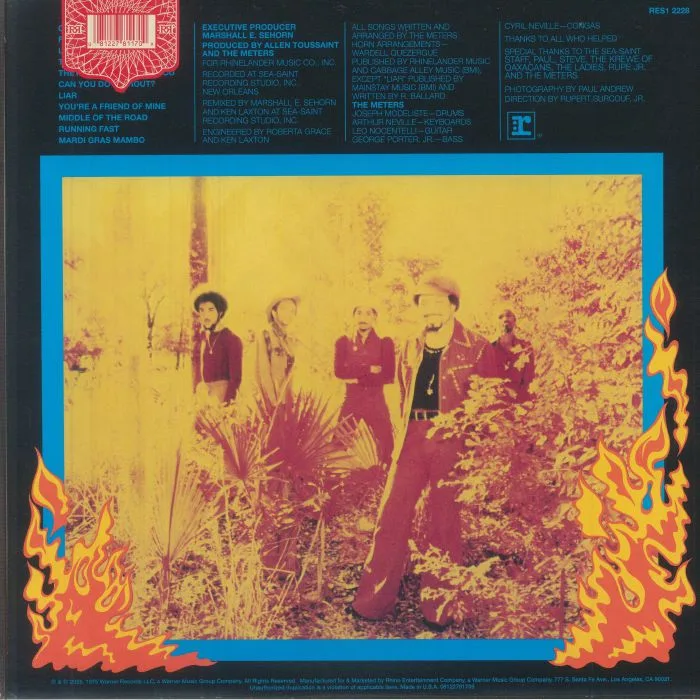 Обратная сторона обложки — The METERS — Fire On The Bayou (Rhino Reserve)