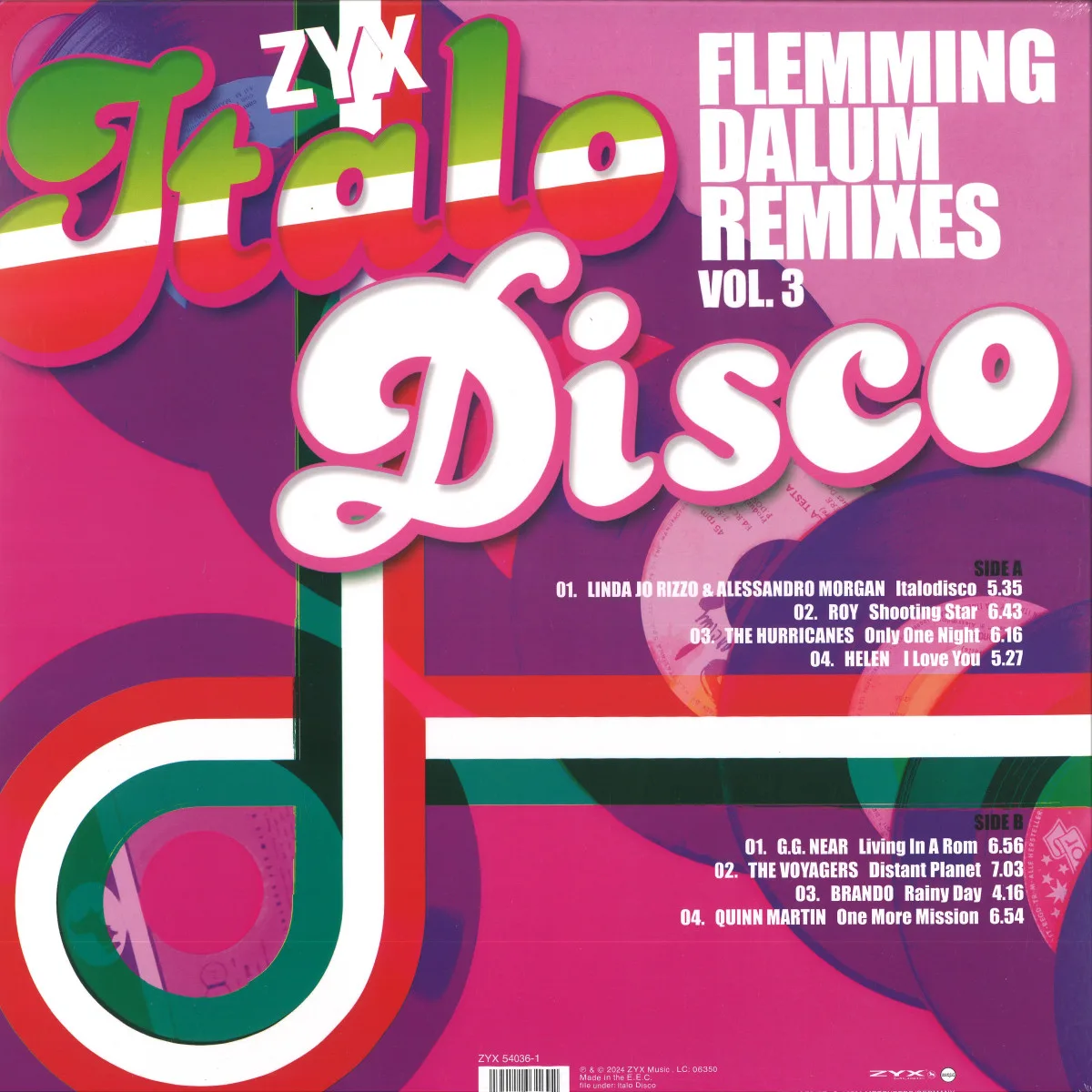 Обратная сторона обложки — Various — ZYX Italo Disco: Flemming Dalum Remixes Vol. 3 LP
