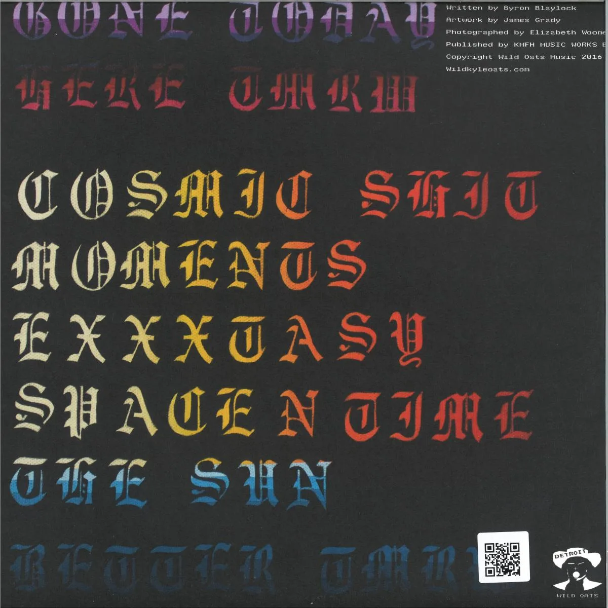 Back cover — Byron The Aquarius — Gone Today Here Tomorrow LP 2x12"