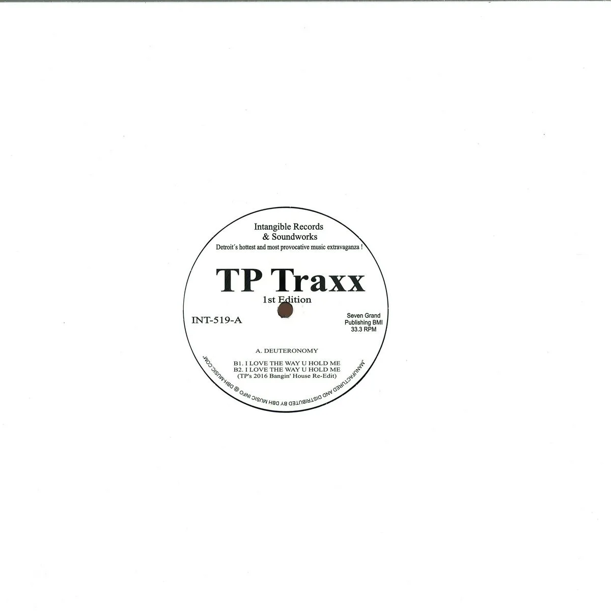 Обратная сторона обложки — Terrence Parker — Tp Traxx 1st Edition