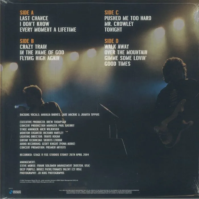 Back cover — LIVING LOUD — Live (reissue)