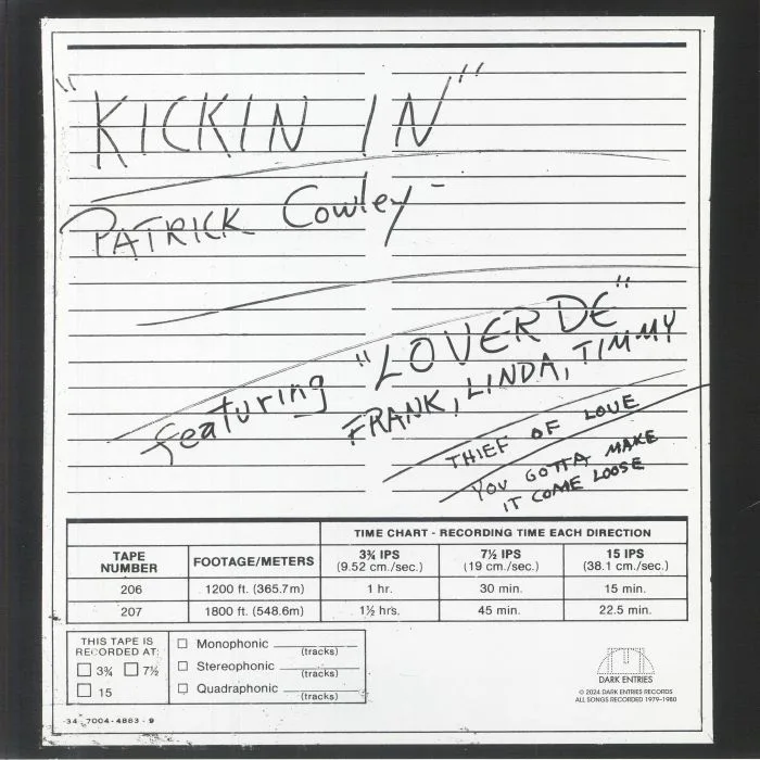 Back cover — Patrick COWLEY — Kickin' In
