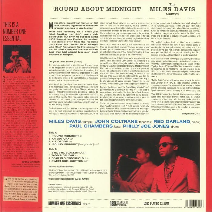 Обратная сторона обложки — Miles DAVIS — Round About Midnight