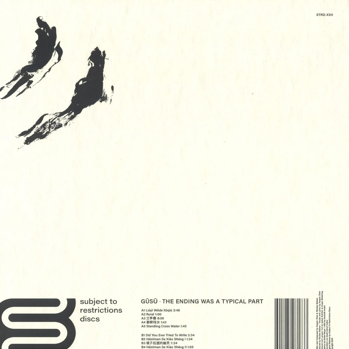 Back cover — Gūsū — THE ENDING WAS A TYPICAL PART LP
