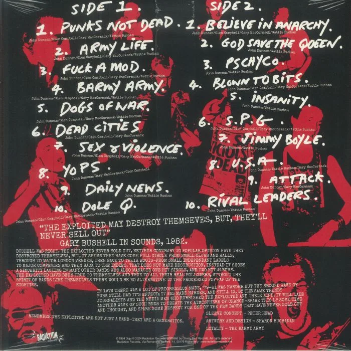 Обратная сторона обложки — The EXPLOITED — Totally Exploited (reissue)