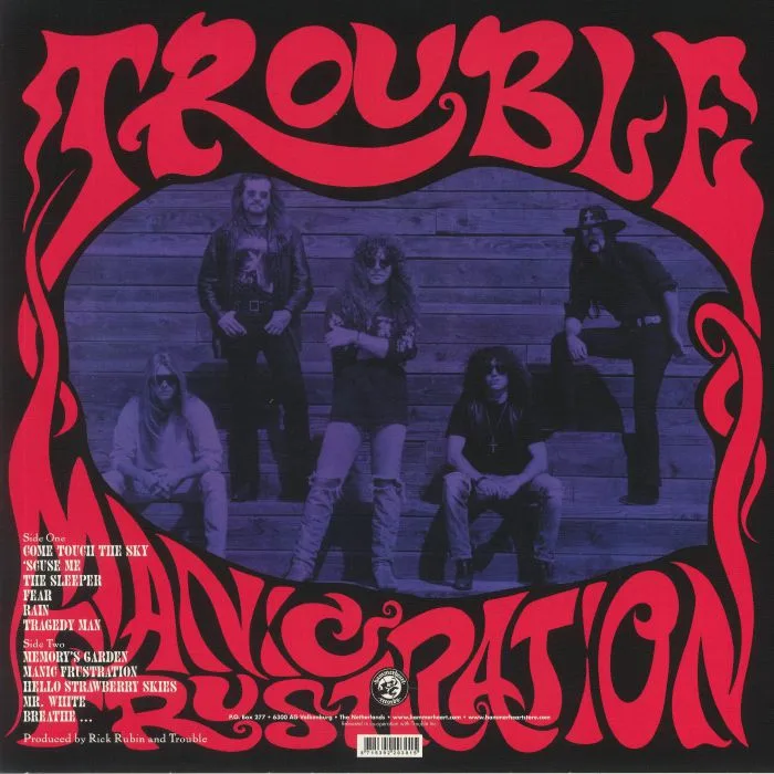 Back cover — TROUBLE — Manic Frustration (reissue)