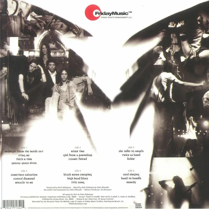 Back cover — The BLACK CROWES — Live