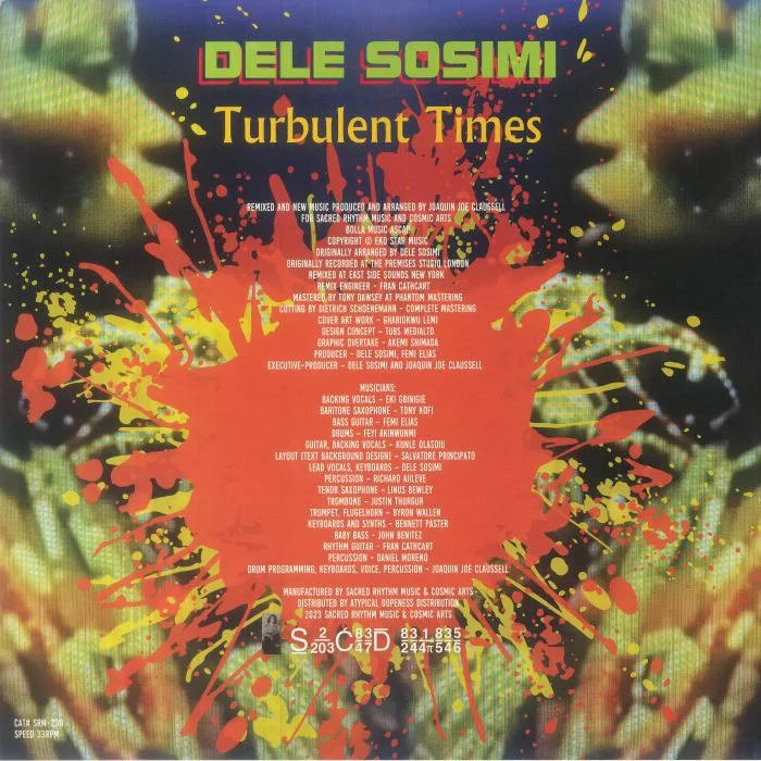 Back cover — Dele SOSIMI — Turbulent Times (Joaquin Joe Claussell remixes)