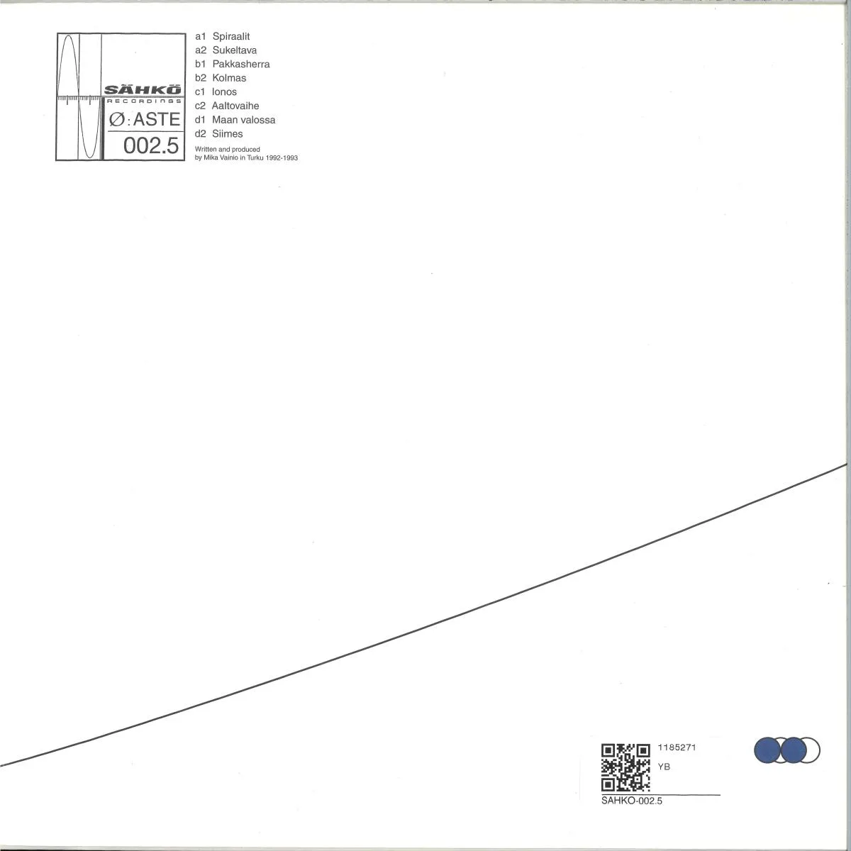 Back cover — Ø & Mika Vainio — Aste LP